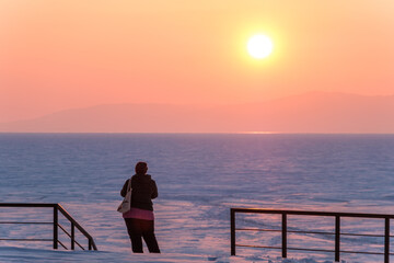 Fototapeta premium winter sunset