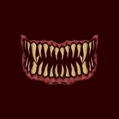 monster mouth vector illustration