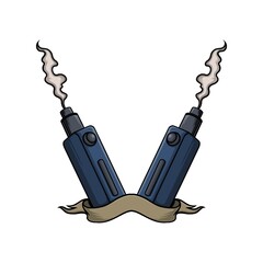 vaping with cloud vector illustration