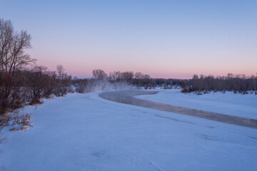 winter landscape with snow