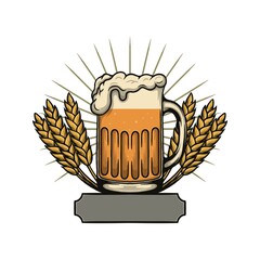 beer mug with label