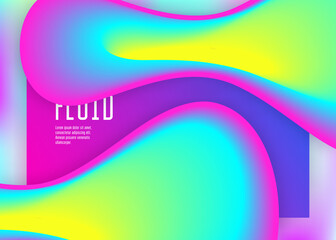 Liquid fluid with dynamic elements and shapes. Landing page.
