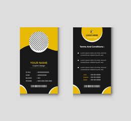 Corporate office id card template design with image