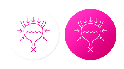 Non-withdrawal of urine. Two icons concept