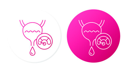 Weak stream when urinating. Two icons concept