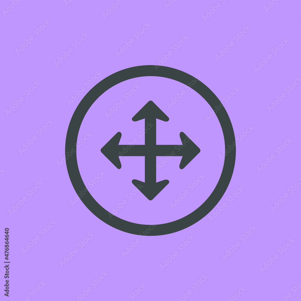 Poster arrows in four directions. four side arrow icon. arrow icon illustration vector sign symbol for your