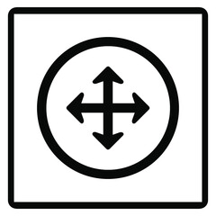 Arrows in four directions. Four side arrow icon. Arrow icon illustration vector sign symbol for your project. Flat design style. Vector illustration on white background