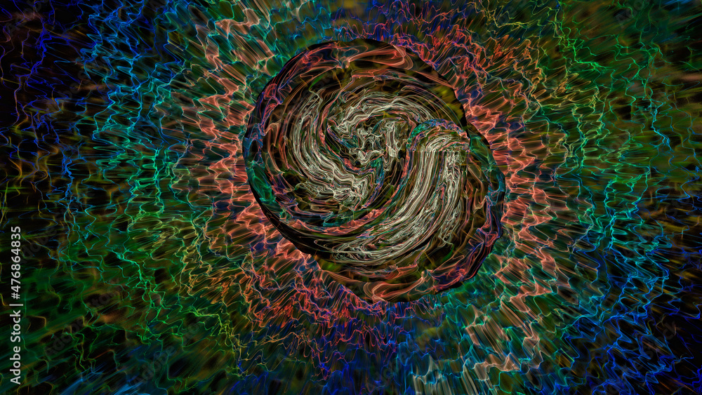Wall mural 3d effect - abstract colorful fractal pattern