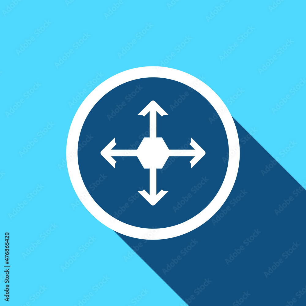Poster arrows in four directions. four side arrow icon. arrow icon illustration vector sign symbol for your