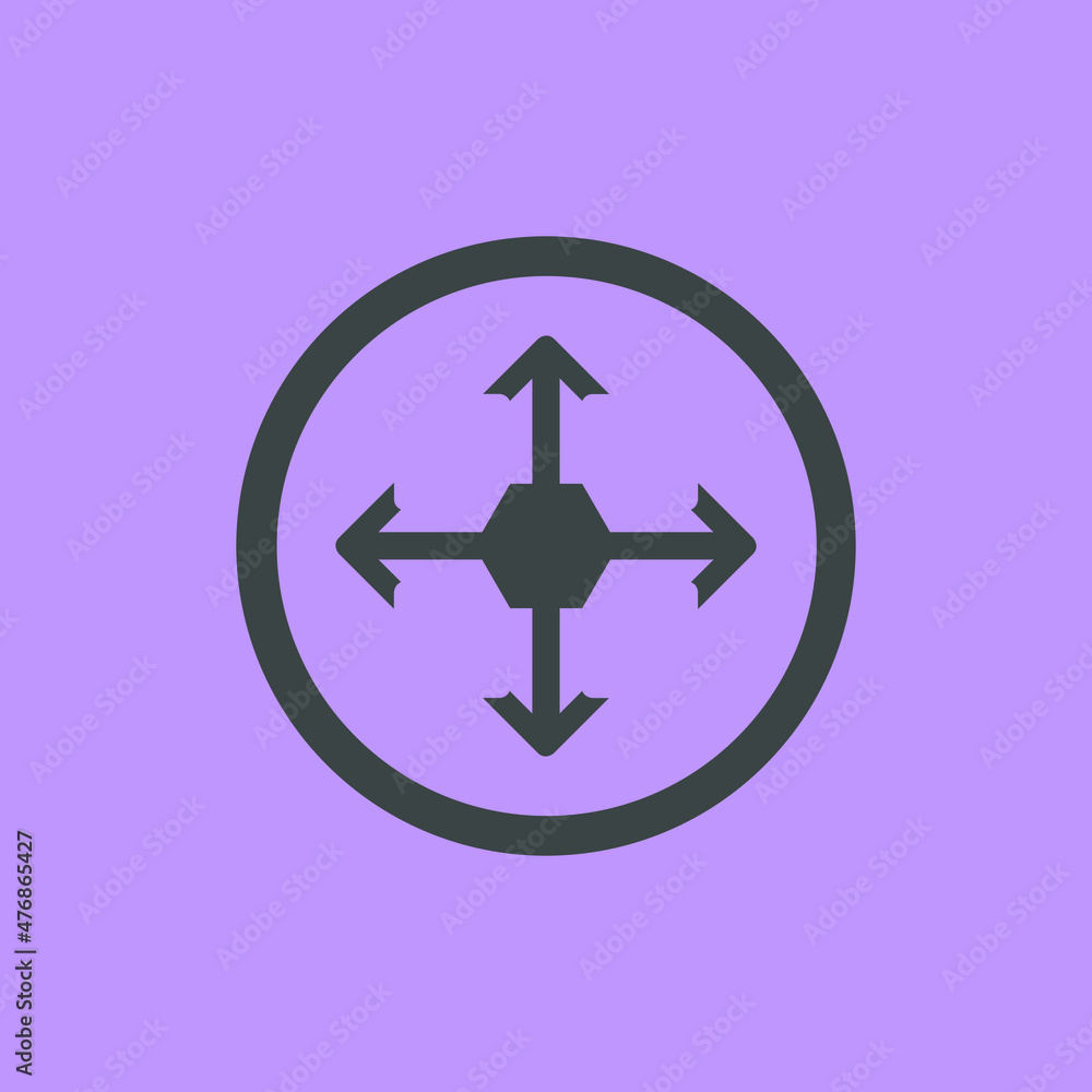 Poster arrows in four directions. four side arrow icon. arrow icon illustration vector sign symbol for your