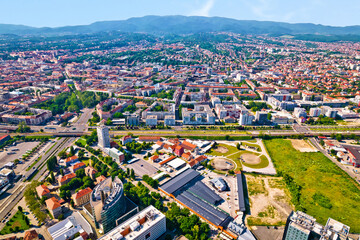 Zagreb. City of Zagreb aerial panoramic view