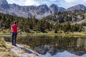 Hiker on the lake