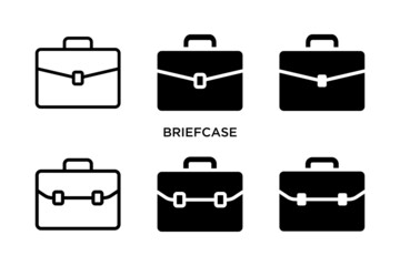 briefcase icon set vector design template - obrazy, fototapety, plakaty