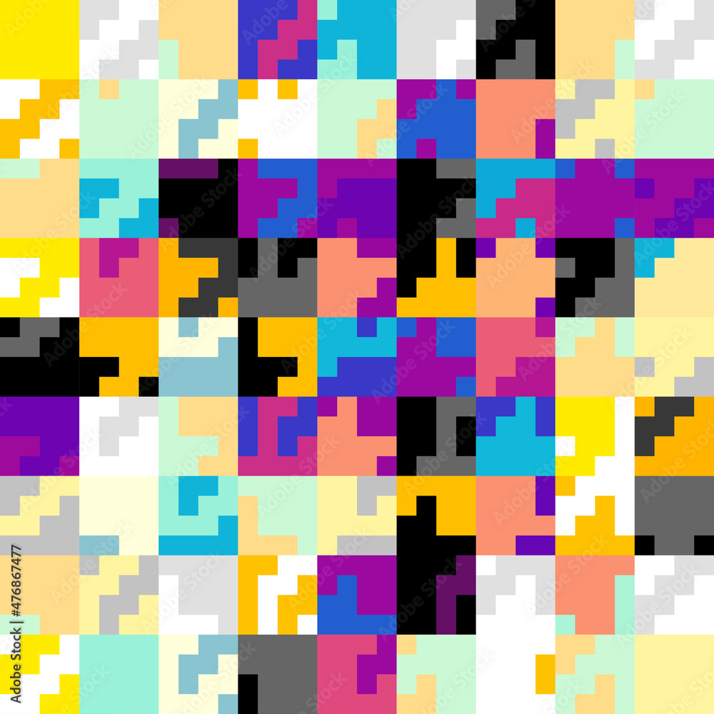 Poster classic hounds-tooth pattern in a patchwork collage style.