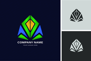 letter M logo forming business arrow direction, creative, modern, illustration, template, logo vector.