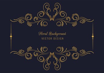 Elegant decorative golden floral frame background