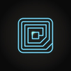 Neon RFID tag icon in line style