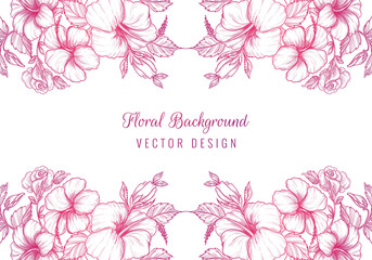 Hand drawing and sketch decorative floral background