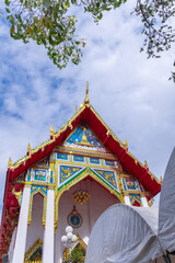 Buddhist temple Was on Sukhumvitt Rd BKK Bangkok Thailand, vivid lush colours if the buildings are glorious