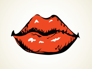 Lips. Vector drawing icon sign