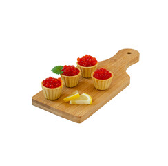 Salmon red caviar. Russian delicacy. Festive food. Isolated image