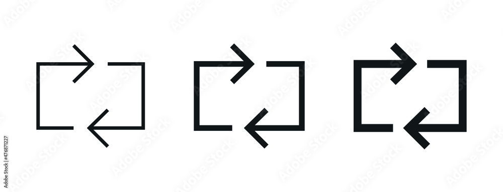 Poster Refresh icon, repeat and reload arrow symbol convert button	

