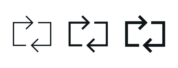 Refresh icon, repeat and reload arrow symbol convert button	
