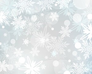 white Christmas snowflakes light bokeh background