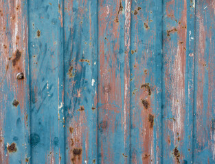 Metal light blue textured. Corrosion of metal, texture and background. White painted metal texture with rust. Rust stains a lot. Rusty metal background.