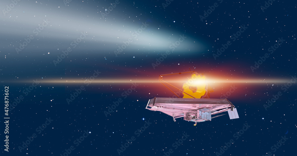 Poster james webb space telescope in space 