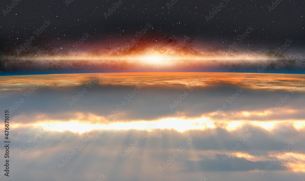 Canvas Prints planet earth with a spectacular sunset 