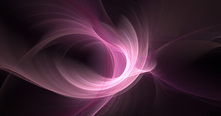 Abstract colorful pink and white fire shapes on a dark background. Fantastic light effect. Festive wallpaper. Digital fractal art. 3d rendering.