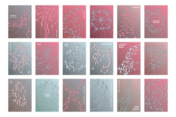 Biomedical brochure cover templates vector set.