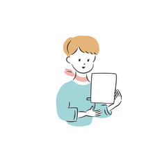 ビジネスウーマン　書類でご案内