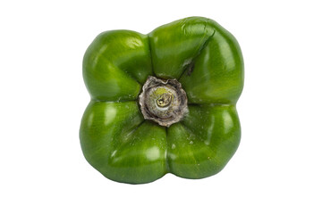 green pepper paprika on a white background top view