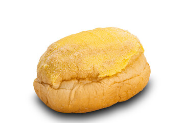 Closeup view of Sweet Fresh Butter Bread on white background with clipping path.