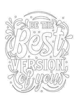 Yes You Can. Cute coloring pages for kids and adults. Motivational