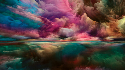Fototapeta na wymiar Colorful Land and Sky