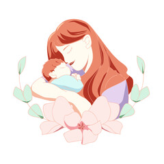 Mother day flower wreath illustration