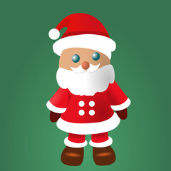 Cute santa claus with curly beard. Christmas santa claus character vector cartoon icon