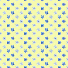 Cherry Blossom Pattern stock illustration light blue and blue color ornament seamless pattern backdrop