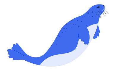 Cute and adorable sea seal isolated on white