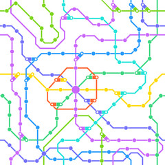 Metro subway map, city public transport scheme seamless pattern. Underground train station map, subway metro scheme vector background illustration. Subway tube map