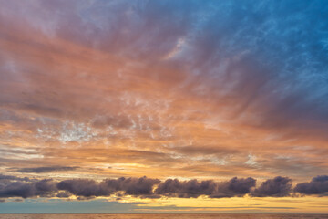 Fototapeta na wymiar Sunset sky over Baltic Sea.