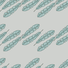 Modern Banana leaf seamless pattern with hand drawn tropical print. Fashionable nature background. Vector illustration for seasonal textile.