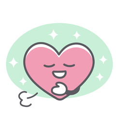 落ち着く心のシンプルで可愛いイラスト