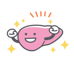元気な肝臓のシンプルで可愛いイラスト