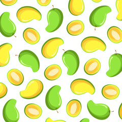 Pattern vector illustration of mango fruit