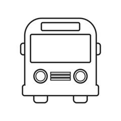 Bus thin icon on white background