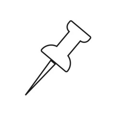 Push pin thin icon vector illustration